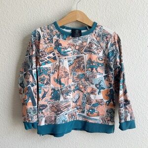 Rags to Raches Marvel Comic Print Crewneck Pullover Sweater Toddler Boy Size 3/4